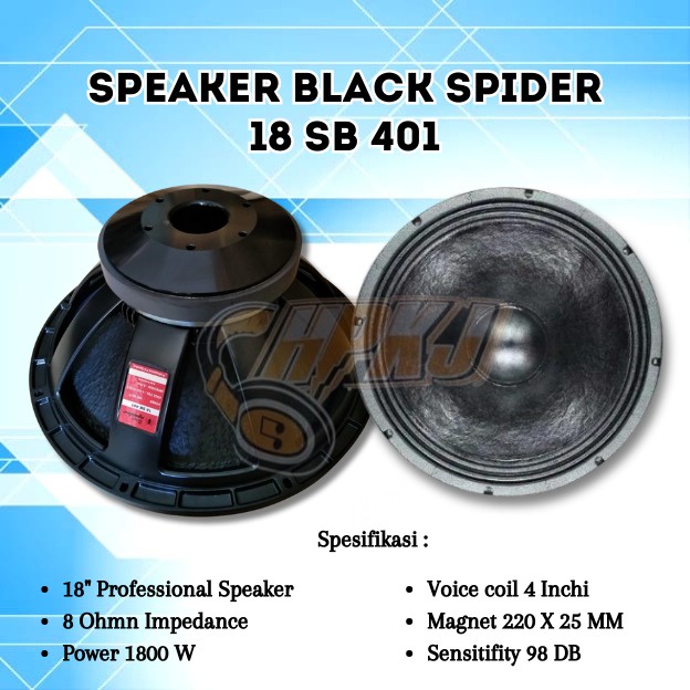 Speaker Black Spider 18 inch BS 18SB 401 18SB401