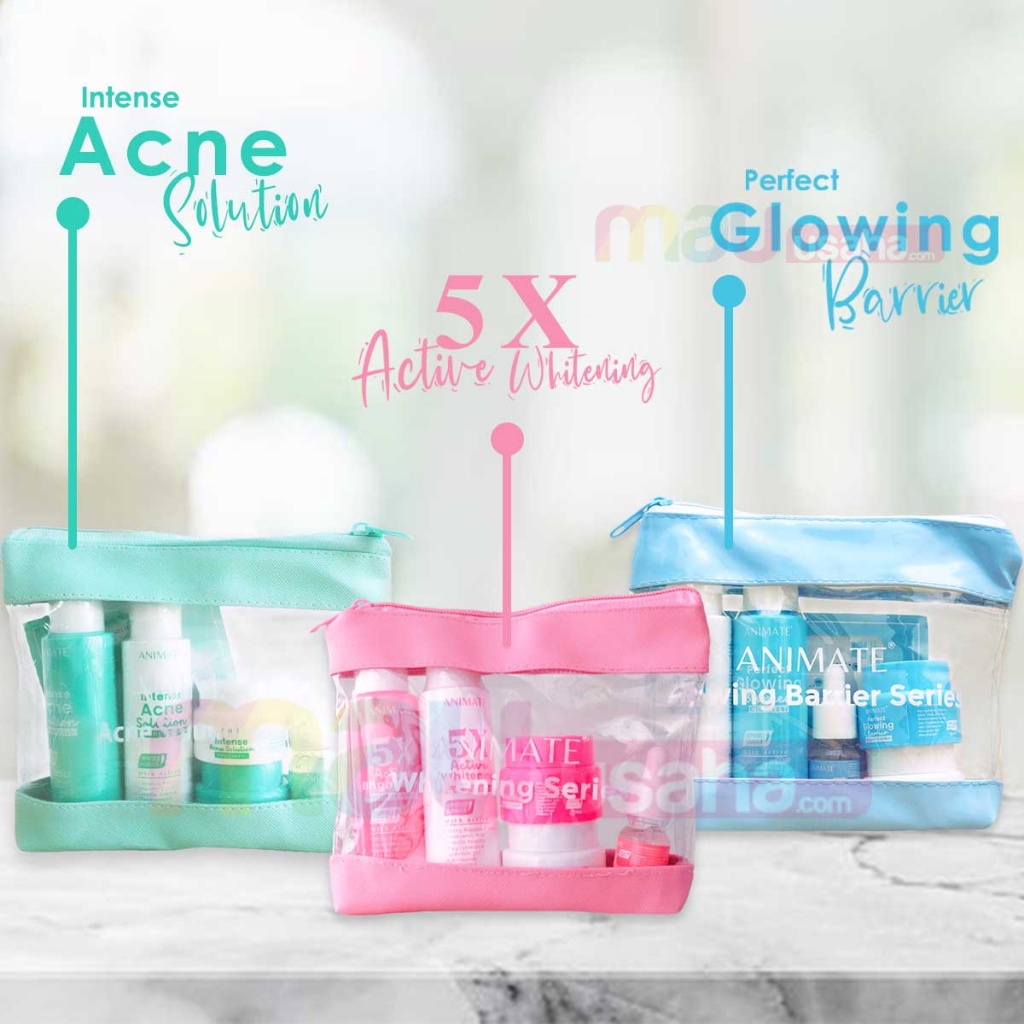 COD Paket Animate Skincare Cream Pemutih Wajah Paket Acne Solution Animate Whitening Paket Skincare 