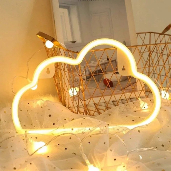 Lampu Dekorasi Hias Rumah Kamar Cafe LED Neon Light RGB - Kuning - Awan
