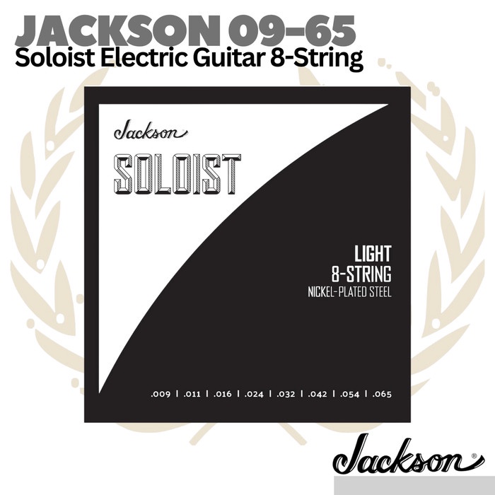 Jackson Soloist Electric Guitar Strings, 8-String, Light, 9-65
