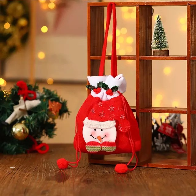 

Tas Serut Natal / Goodie Bag Gift Christmas Motif Santa Rusa - 20x23 - Bear