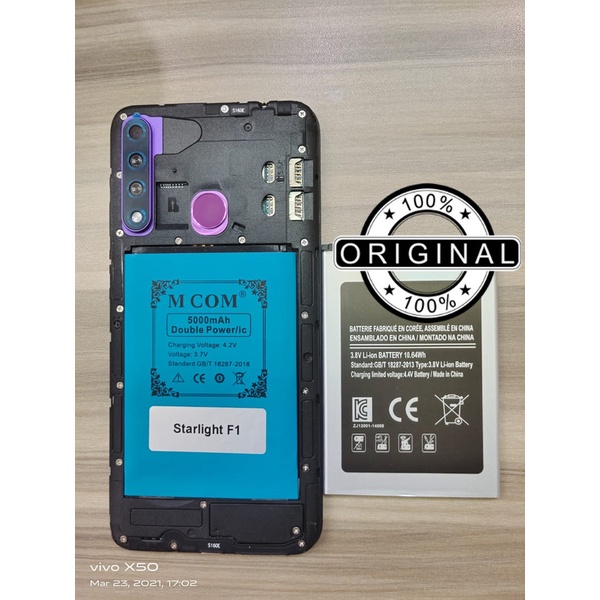 Battery Batre Baterai Double Power Mcom Starlight F1 Kapasitas 5000 Mah