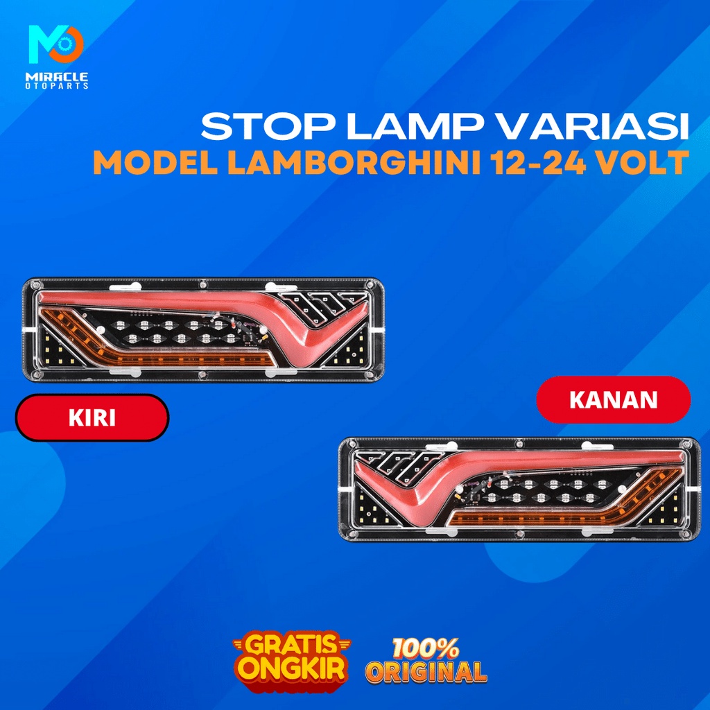 Stoplamp Mobil Pick Up Model Ceklis 30CM 12/24 Volt ( 2 Buah ) Kiri Kanan / Lampu Variasi Mobil Pick