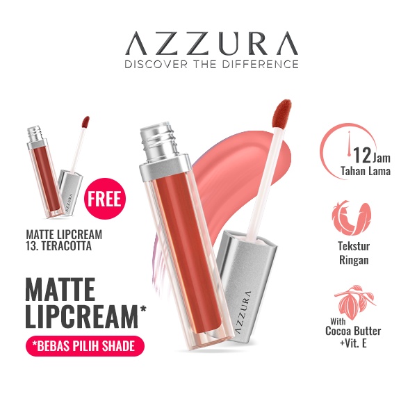 AZZURA Matte Lipcream Lipstik Matte Free AZZURA Matte Lipcream Lipstik Matte 13 Teracotta