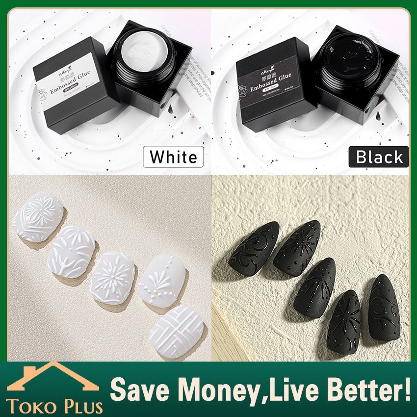 EMBOSSED GLUE GEL DESAIN NAIL GEL 3D CHROME EMBOSS PAINTING EMBOS 3D TIMBUL / GEL LINER TIMBUL DESAI