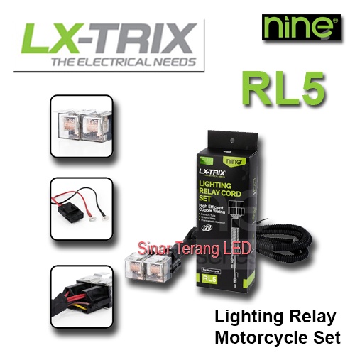 RELAY SET LAMPU TEMBAK LED LASER KLAKSON HORN UNTUK MOTOR MOBIL