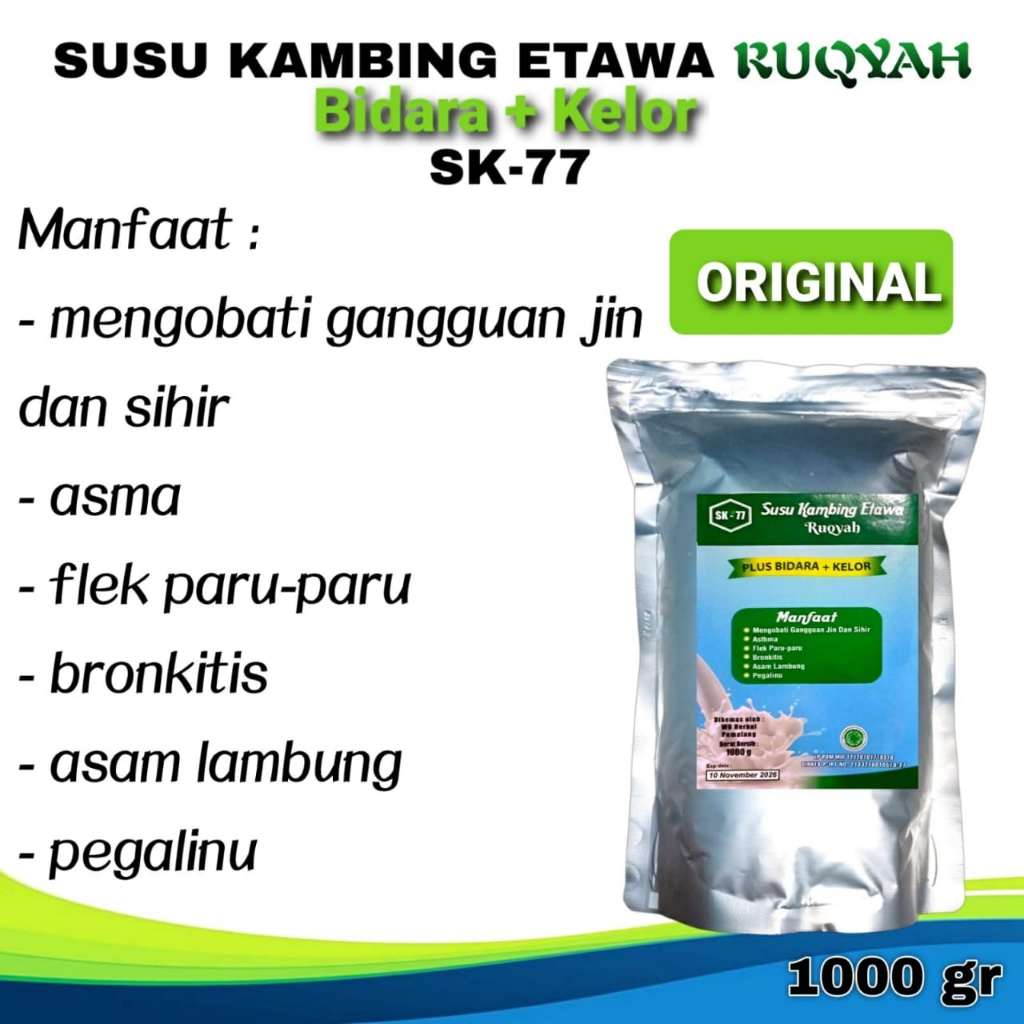 

SUSU SK77 RUQYAH IDARA DAN KELOR KEMASAN 1KG OBAT ASMA AMPUH