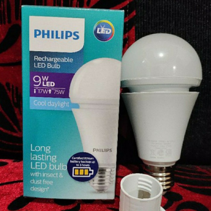 [ORIGINAL BOSS] Lampu Philips LED 9 Watt 9 W Rechargeable Lampu Emergency 9Watt 9W
