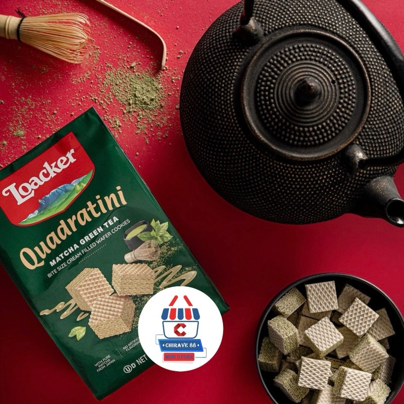 

Loacker Quadratini Waffer Matcha - Green Tea Wafer Cookies 110g