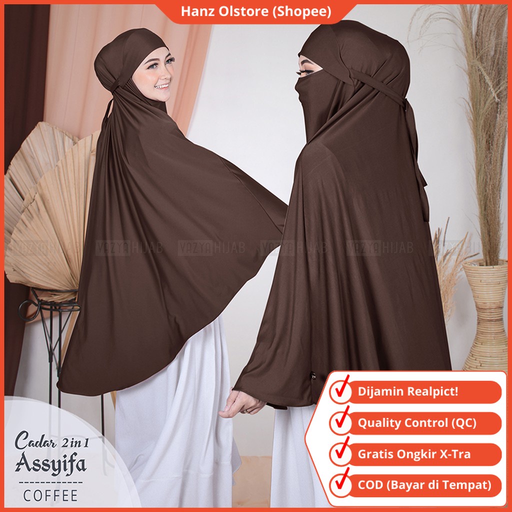 Hanz Olstore Khimar Instan Jilbab Syari Kerudung Hijab Motif Sar I Syar'i Kimar Khimar Jumbo Syari J