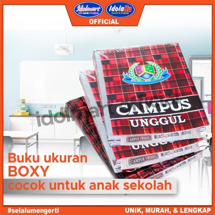 

IDOLMART Buku Tulis Campus Unggul isi 36 Lembar Buku Tulis sekolah Box