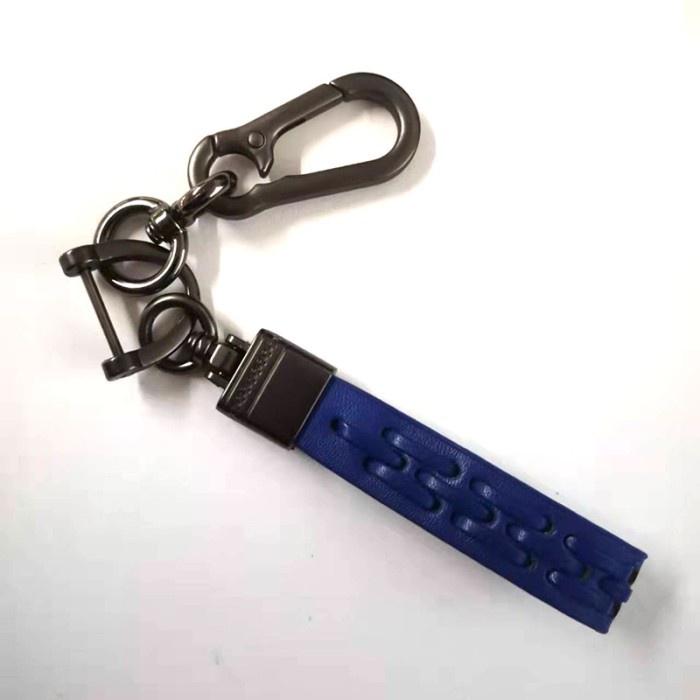 KA97 Gantungan kunci Mobil motor Remot keyless tali strap kulit anti hilang - Biru