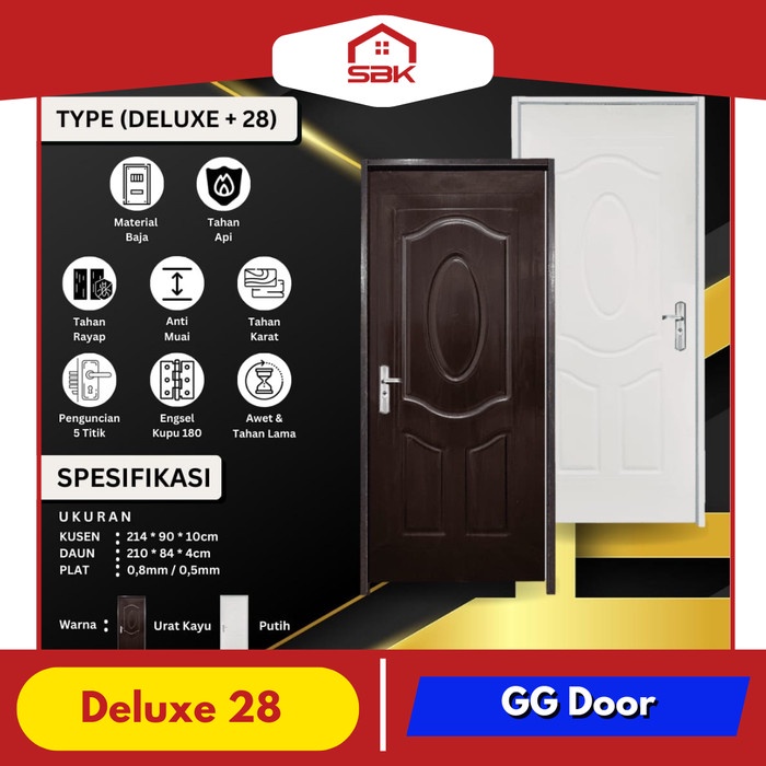Pintu Baja GG | Pintu Kamar 90x214 Deluxe 28 | GG Door