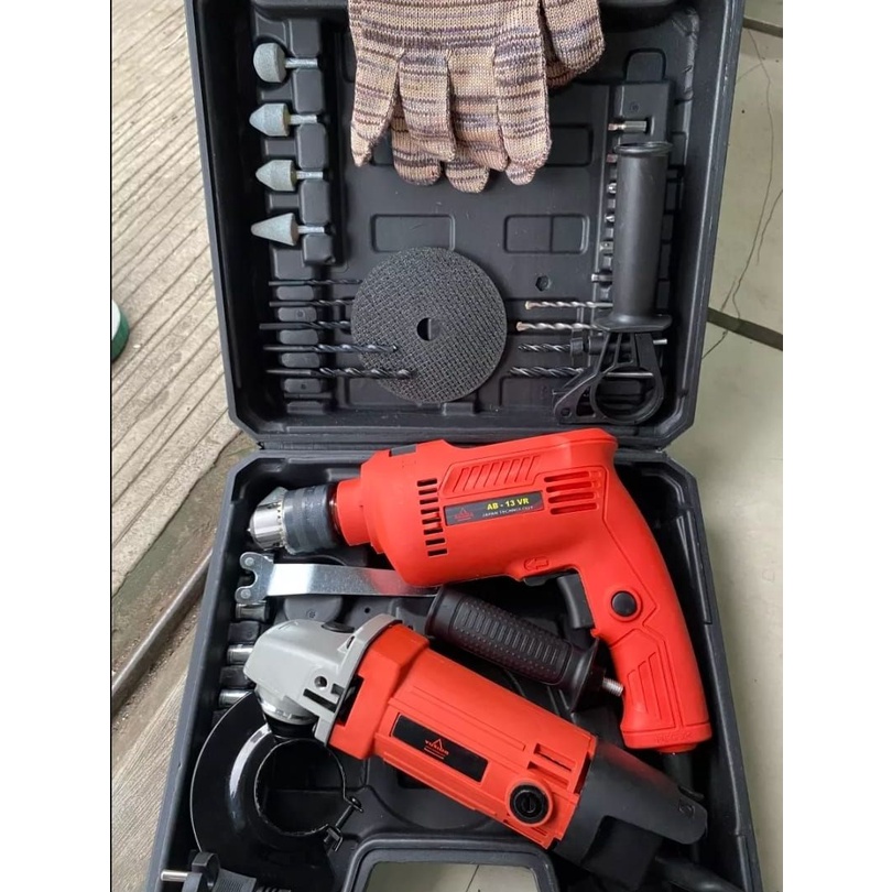 PROMO PAKET BOR DAN GERINDA LENGKAP // MESIN BOR JLD TOOL 10MM SET KOPER JLD // MESIN BOR DAN GERIND