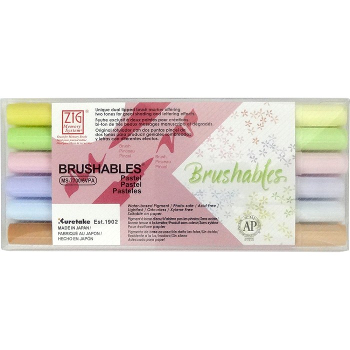 

Andma ZIG MEMORY SYSTEM BRUSHABLES 6 colors set PASTEL (MS-7700/6VPA)
