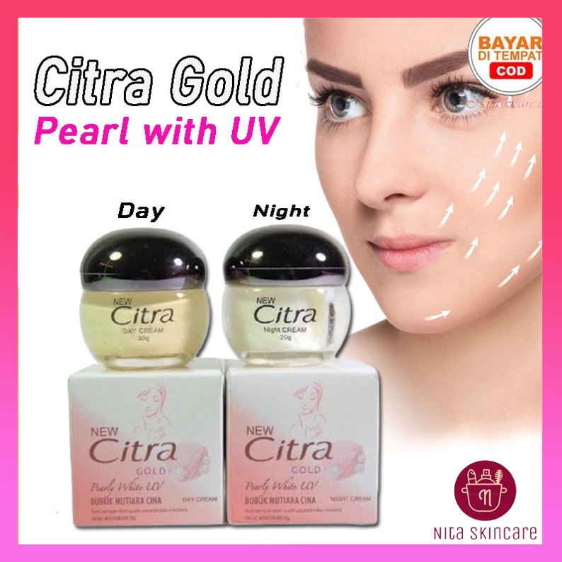 Citra Gold Siang Malam Pearl With UV Cream Citra Day Night Pelembab Wajah Bubuk Mutiara