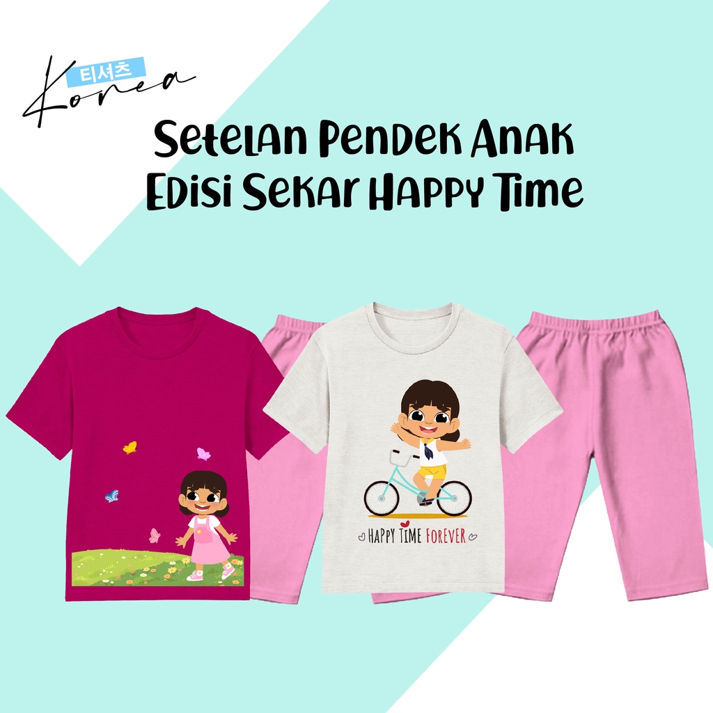 Setelan Pendek Anak Perempuan Sekar Series Happy Time With Butterfly