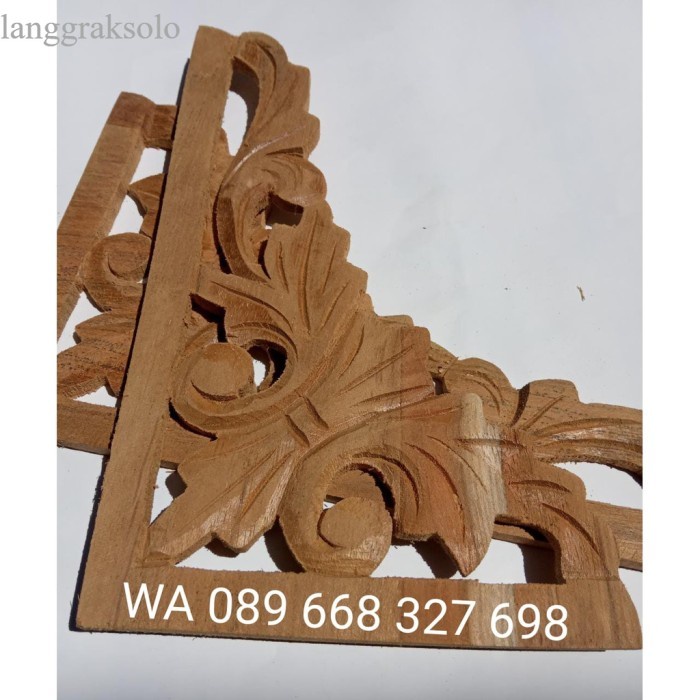

【Bisa COD】Ornamen Tempel Ukir Kayu mebel Siku ukir jati 29 x 19 cm murah