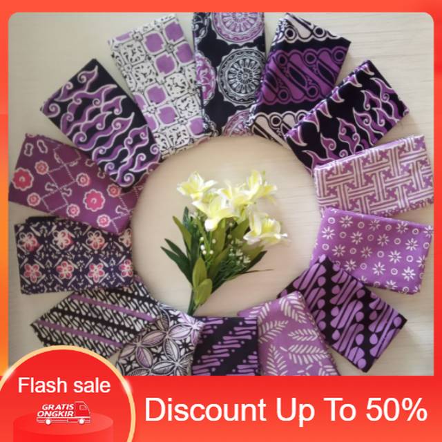 PROMO KAIN BATIK CAP HALUS GARUTAN WARNA UNGU PURPLE LILAC VIOLET KAIN BATIK SERAGAM