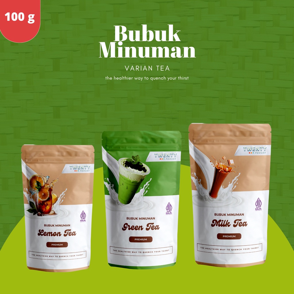 

bubuk minuman rasa tea 100gr green tea thai tea matcha powder serbuk minuman kekinian bubuk minuman aneka rasa serbuk minuman banyak rasa termurah