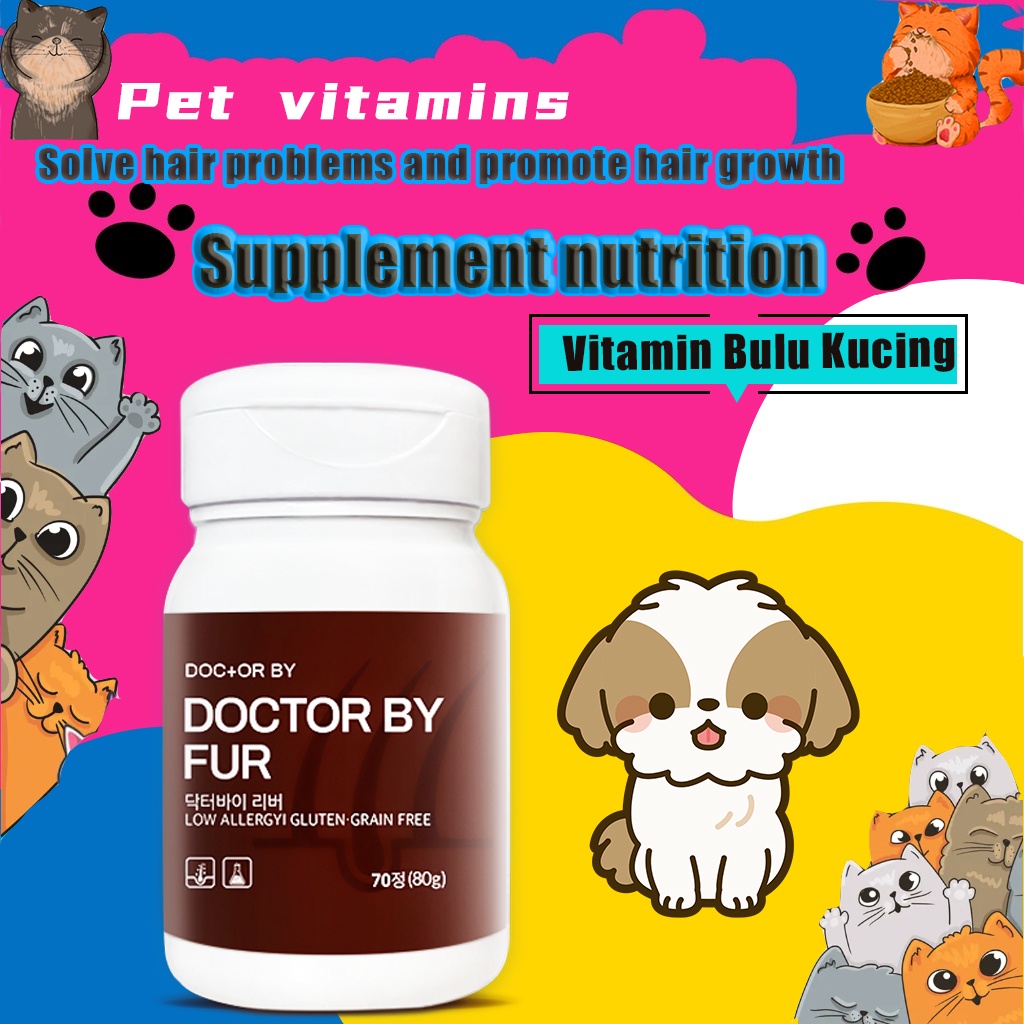 Korea Selatan Vitamin Kucing BULU untuk Pelebat Bulu Panjang HalusLebat Warna Indah Cegah Jamur Ampu