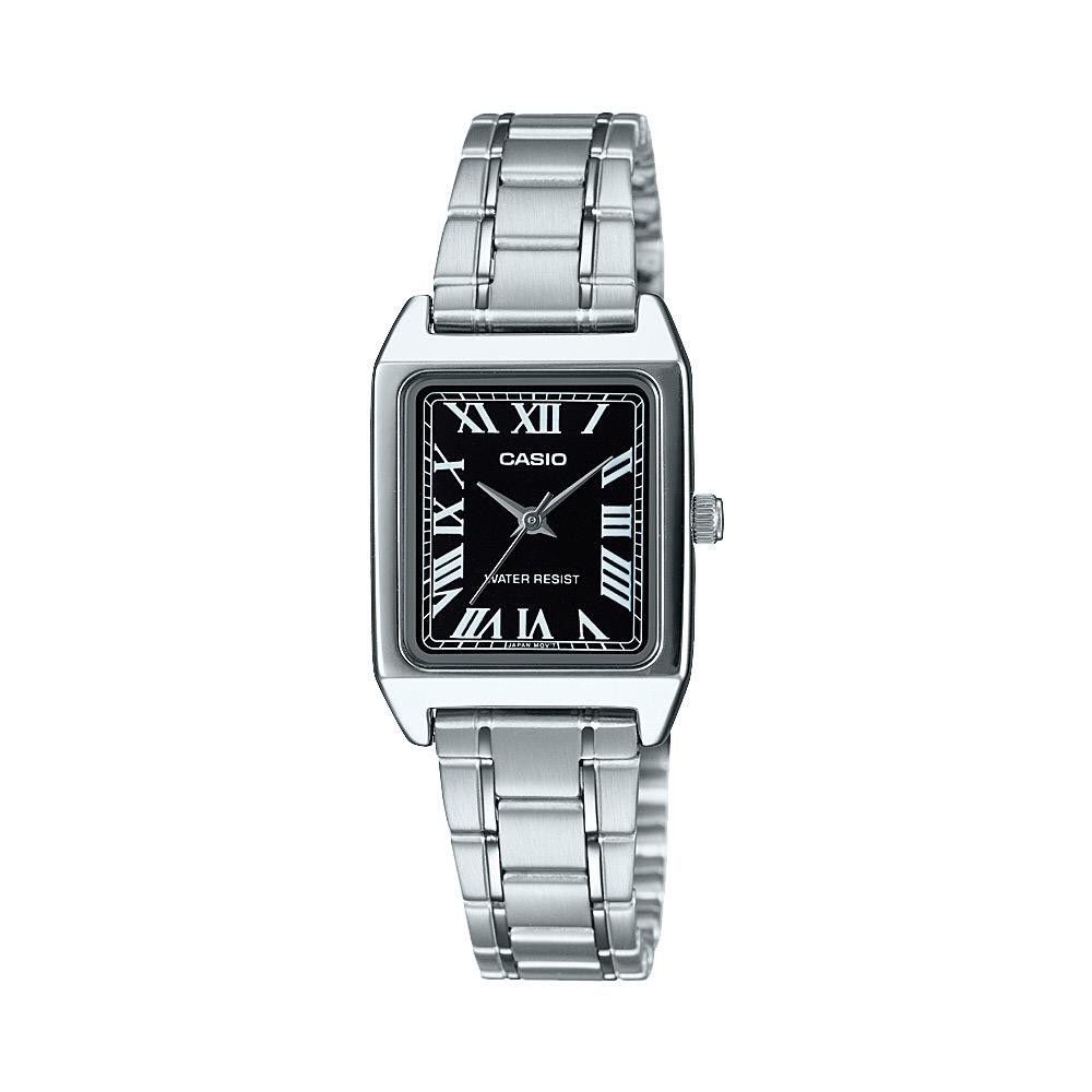 Jam Tangan Wanita Casio Kotak Strap Rantai Stainless
