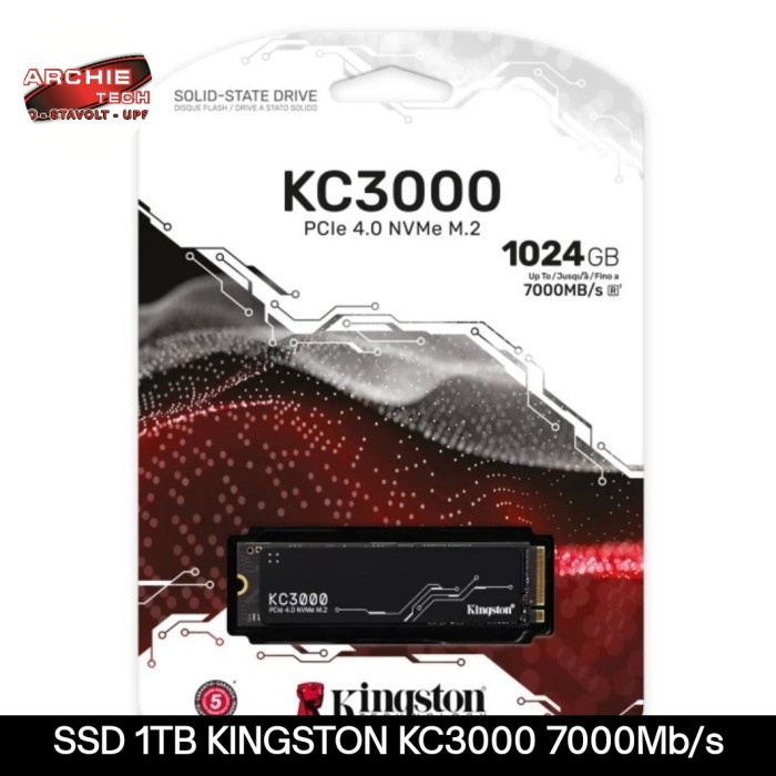 SSD 1TB KINGSTON KC3000 7000Mb/s PCIE 4.0 NVMe M.2 SKC3000S/1024G