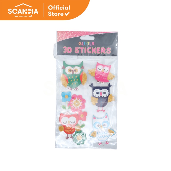

SCANDIA Hiasan Stickers Glitter 3D Owl (SL0366)