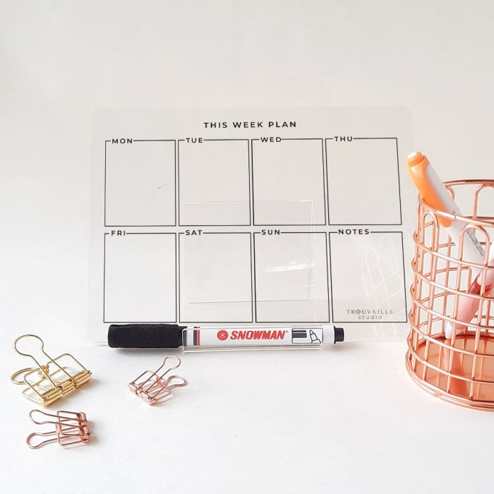 

Desk Planner by TROUVAILLE STUDIO / Agenda Meja Acrylic Akrilik - Black Weekly