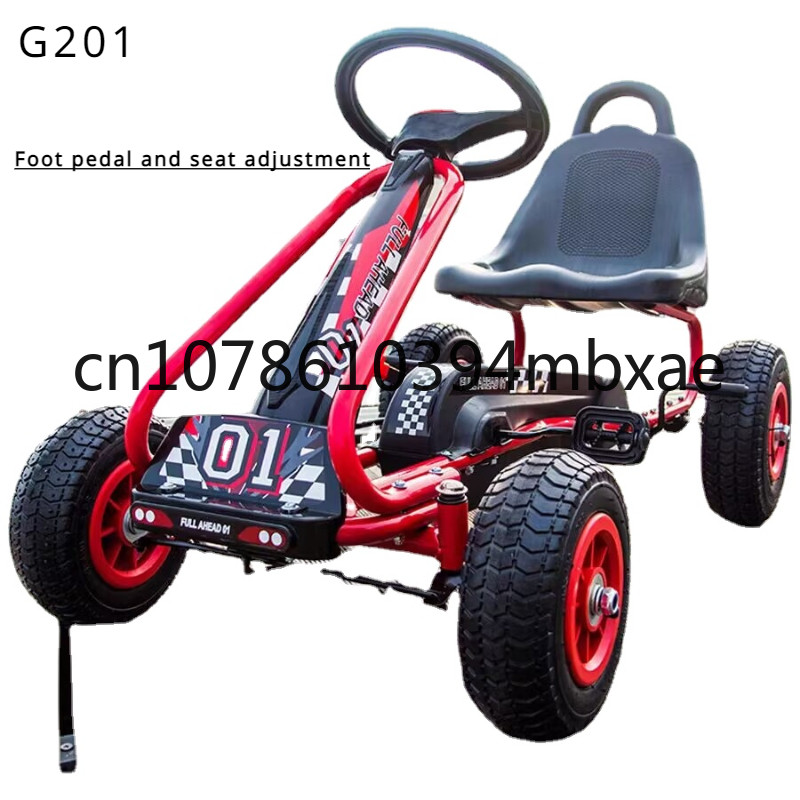 Children Pedal Go Kart With Inflatable Rubber Wheels, 4-wheeled Kids Pedal Go Kart Exercise Bike