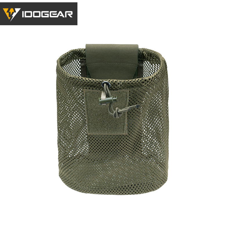 IDOGEAR Tactical Dump Pouch Foldable High Capacity Nylon Mesh MOLLE Belt Compatible Lightweight Dura