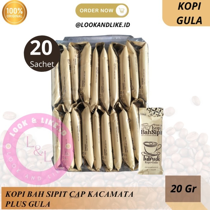 

READY STOCK!!! KOPI GULA BAH SIPIT CAP KACAMATA ISI 20 BUNGKUS X 8 GRAM - BAH SIPIT +GULA