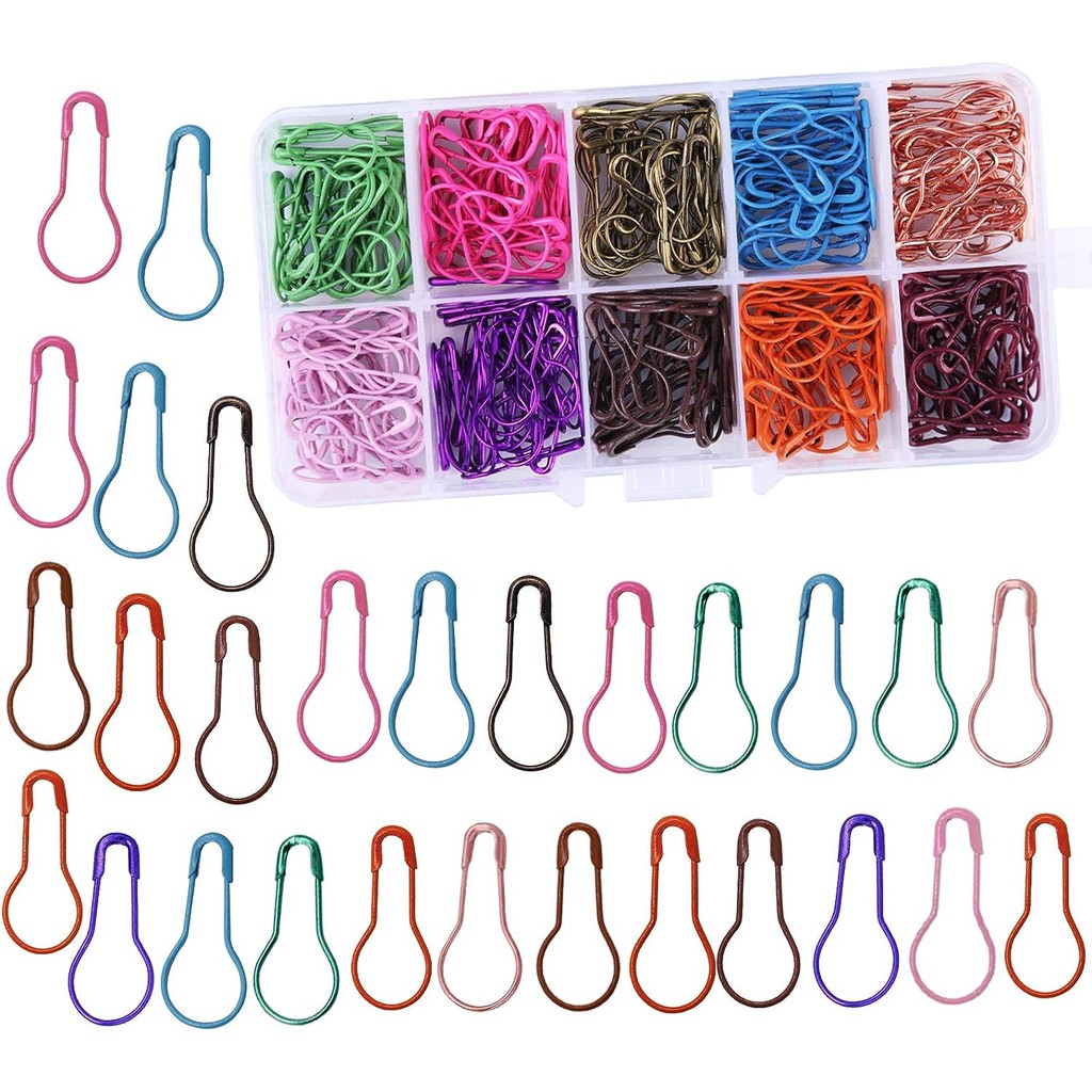 

100Pcs Safety Bulb Pins Clothing Tag Calabash Crochet Stitch Markers Metal Safety Pins for Knitting and DIY Craft Sew Cloth