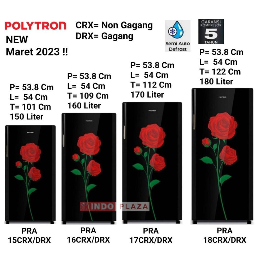 KULKAS POLYTRON PRA15CRX 16CRX 17CRX LEMARI ES PRA 15CRX 16CRX 17RX 18CRX
