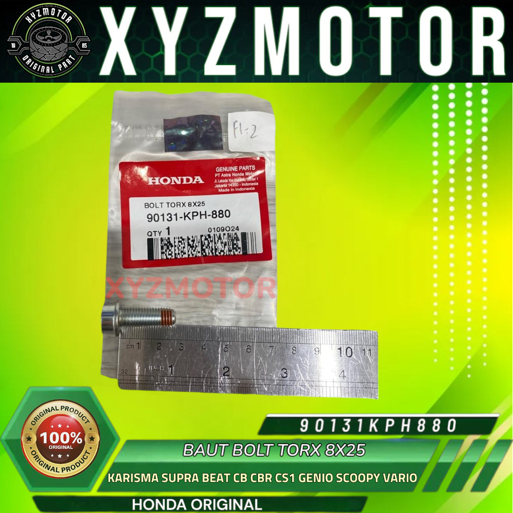 BAUT BOLT TORX 8X25 KARISMA SUPRA BEAT MEGAPRO VARIO CB CS1 CBR GENIO SCOOPY 90131-KPH-880