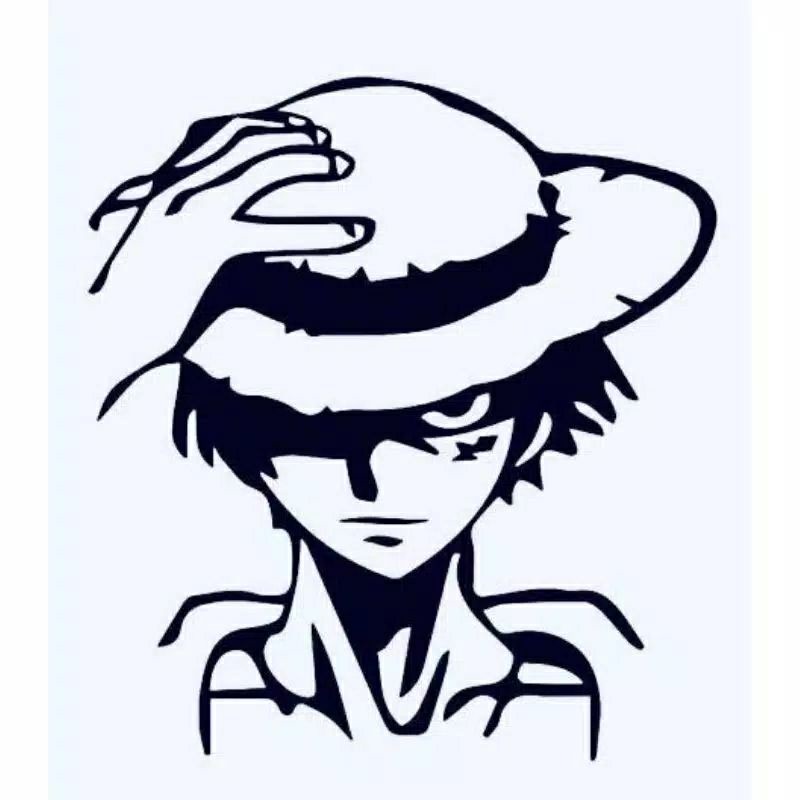 sticker Luffy si topi jerami cocok untuk bodi mobil, motor, laptop Free Custom Desain