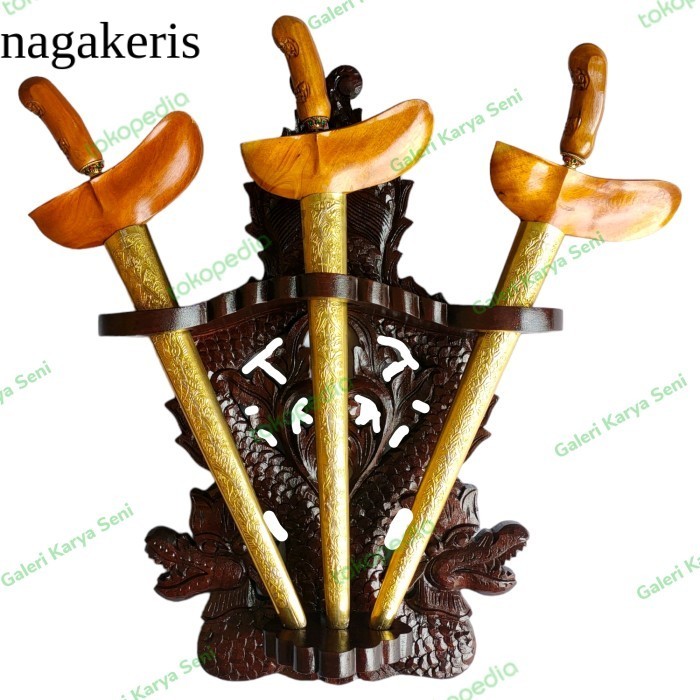 

Blawong Keris Isi 3 Motif Naga Raja Temanten Kayu Jati Coklat Antik terlaris murah
