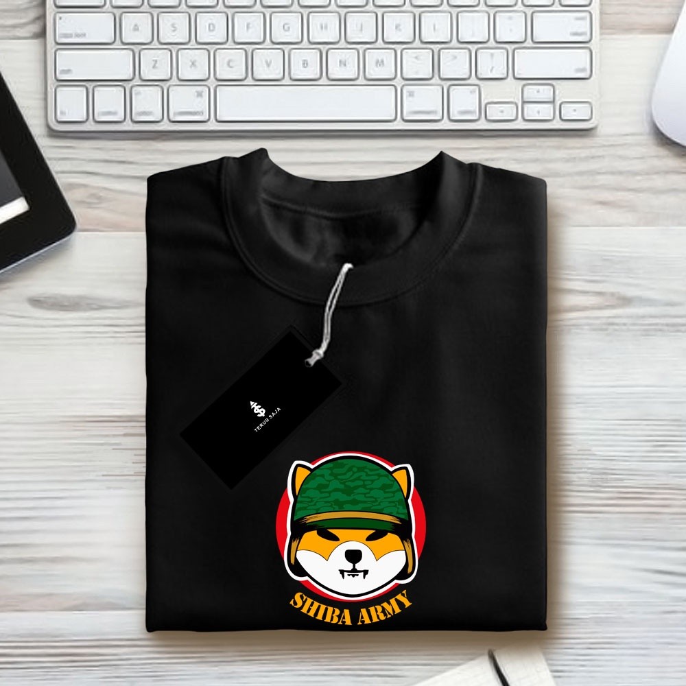 T-shirt Kaos Baju Crypto Shiba Army - Kaos Cryptocurrency / Kaos Shiba Inu / Tshirt Shiba Army / Kao
