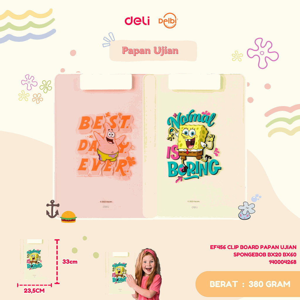 

Deli Clip Board / Papan Jalan Edisi Spongebob A4 - EF456 EF456 CLIP BOARD PAPAN UJIAN SPONGEBOB