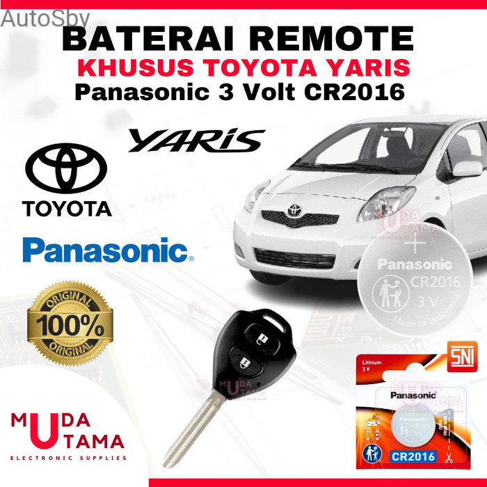 Autosby Baterai Remote YARIS - ORIGINAL PANASONIC CR2016 | Battery Remote TOYOTA YARIS | Baterai Kun