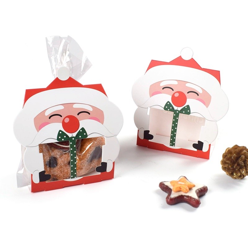 

karomahID 8 pcs - Kotak souvenir natal christmas candy box Santa box cookies unik