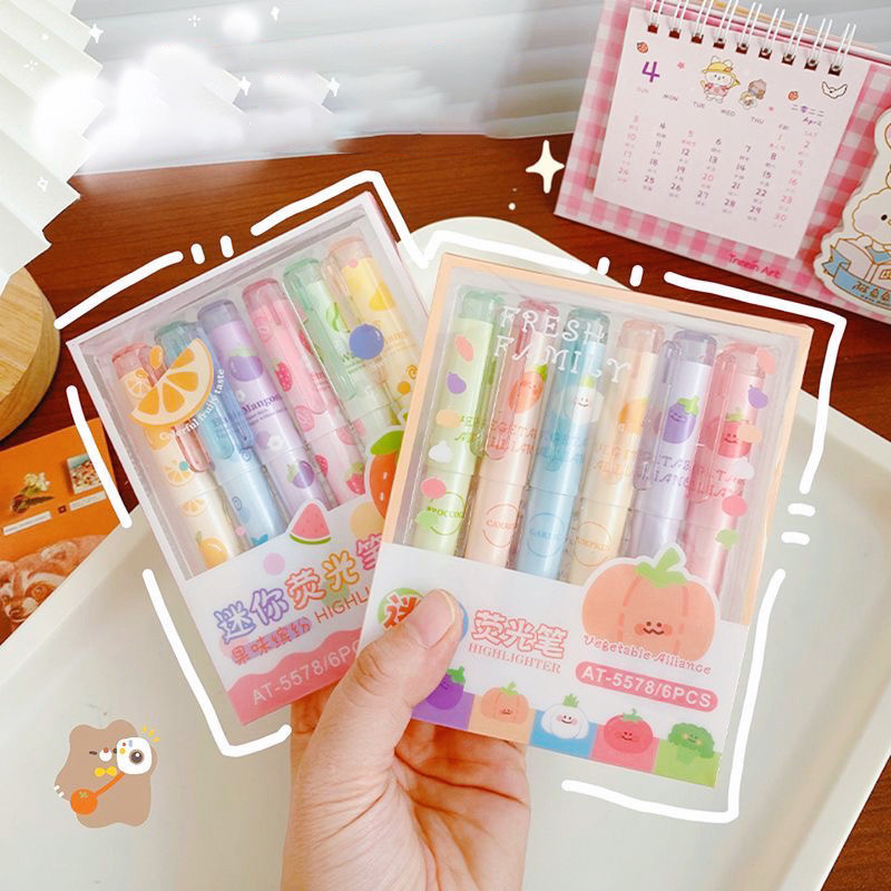 

Pen Highlighter Macaroon 6 Warna Stabilo Aesthetic Spidol Warna Warni 1 Set Highlighter pen Pastel Pen School Stationery