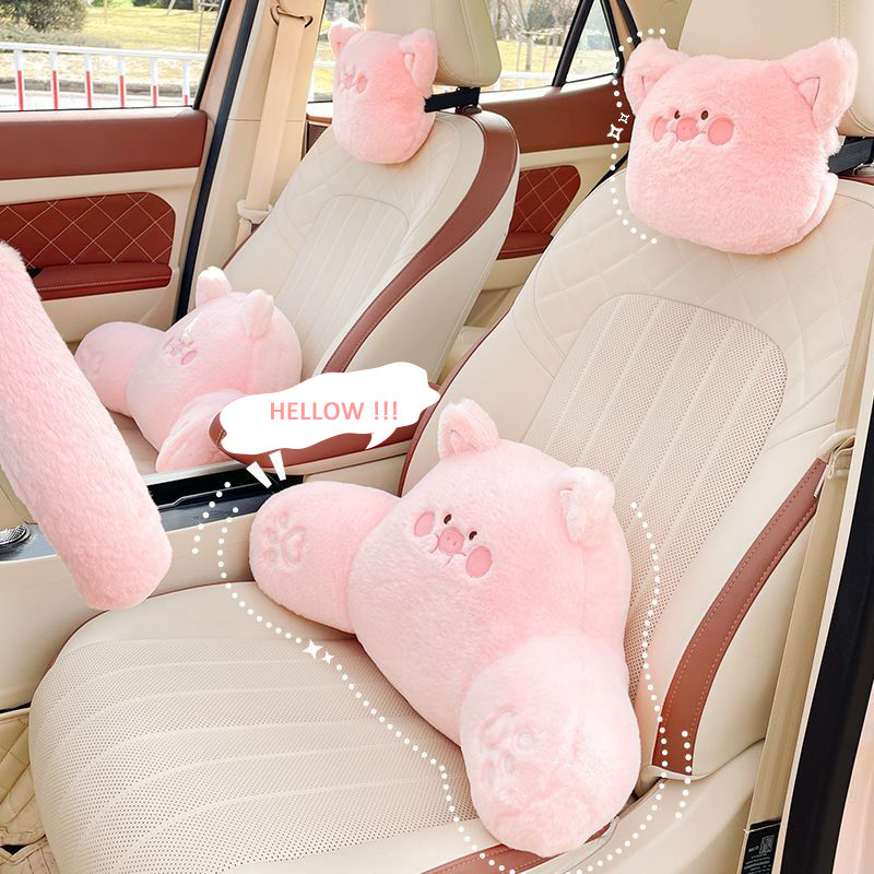 

Car Headrest Car Neck Pillows Cute Cartoon Plush Waist Pillow Back Cushion For Car Automobiles Interior Decoration Accessories