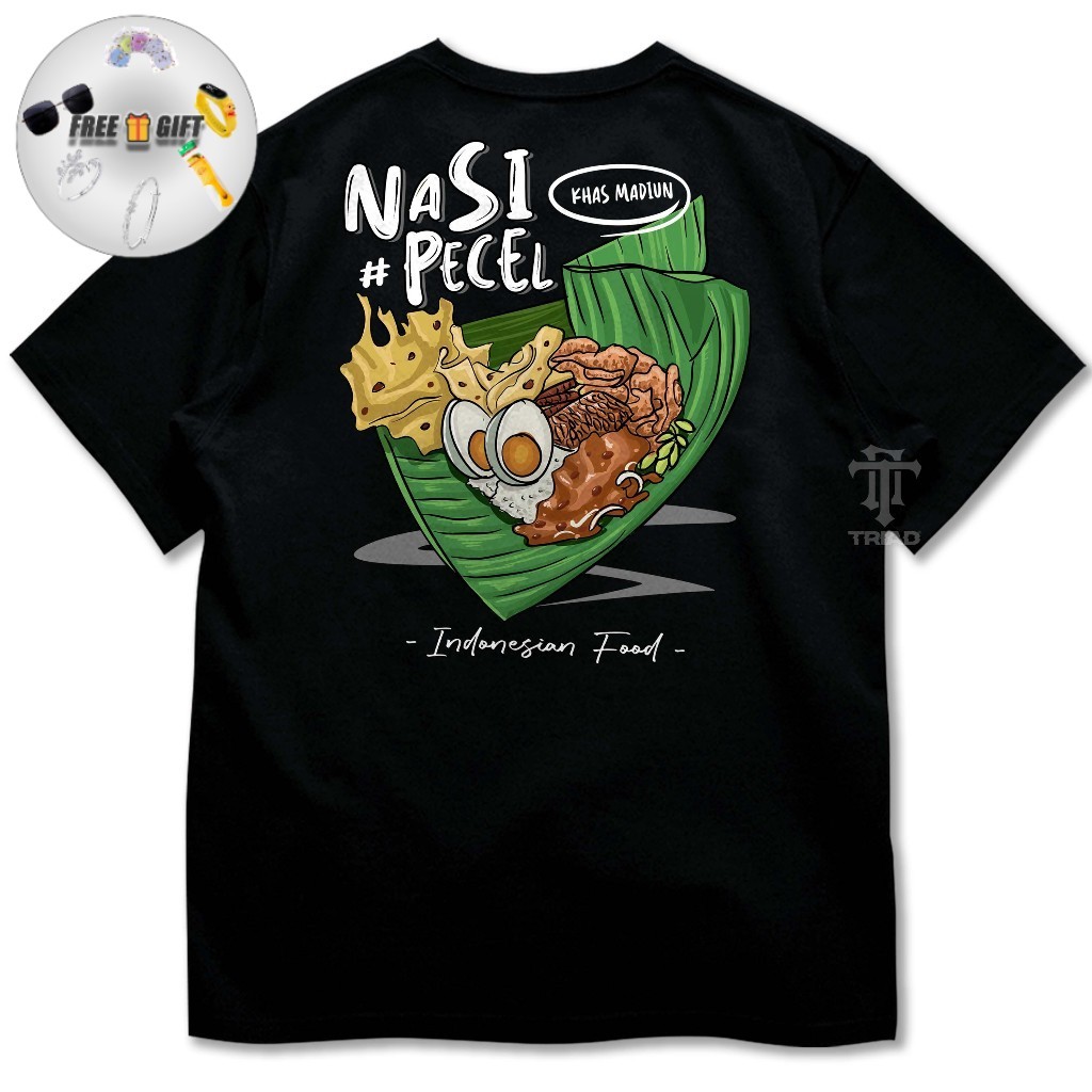 Kaos Indonesia Local Food Series NASI PECEL MADIUN | Tshirt Culture Baju Distro Makanan Kuliner Nusa