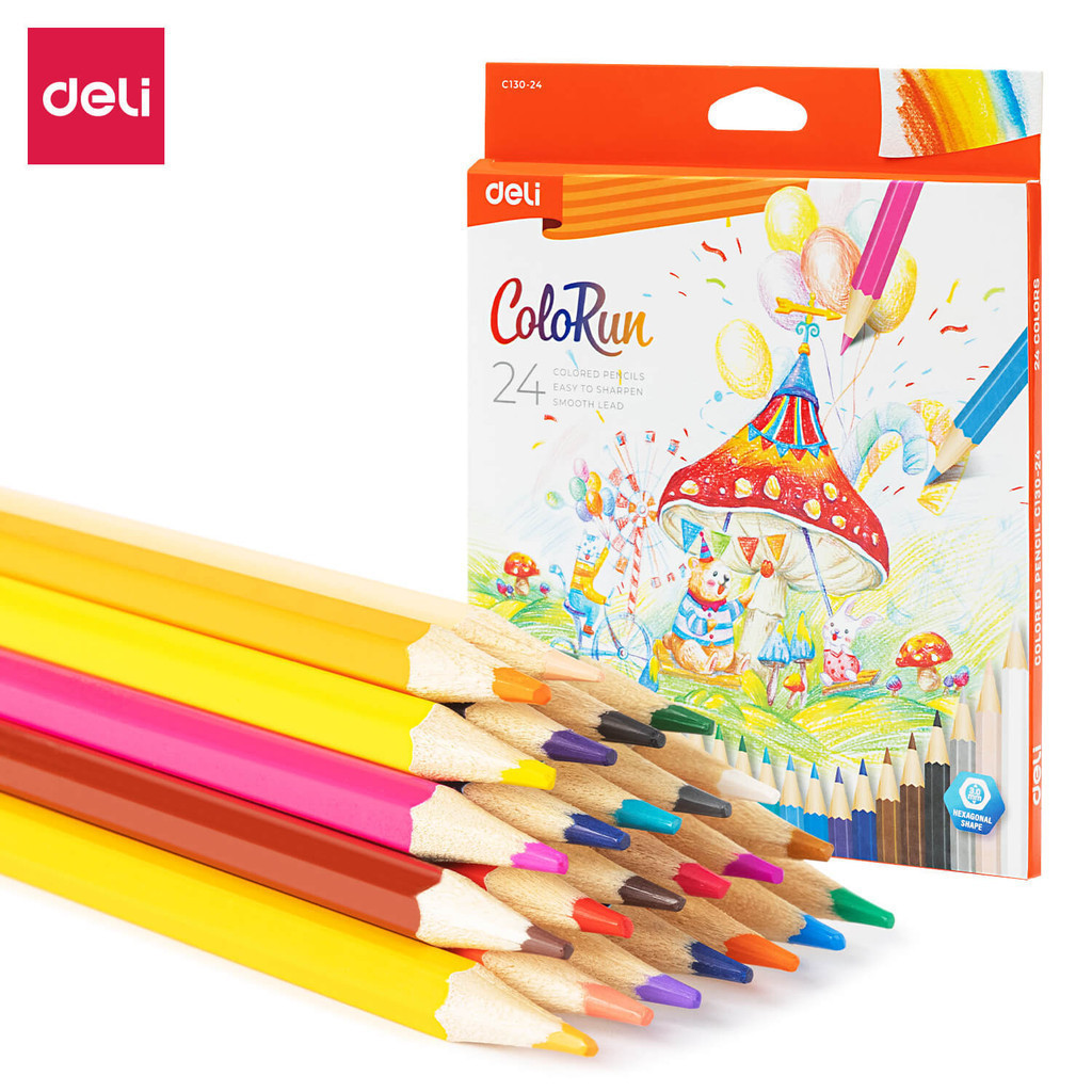 

Bobomart Deli ColoRun Pensil Warna 24 Warna - EC130-24