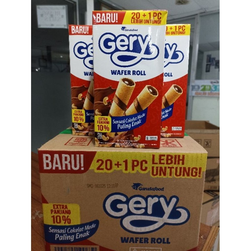 

Gery Wafer Roll 20+1Pcs 12gr| Gery Stick Roll Coklat Mede| Gery Stick Rol Coklat | Gery Stick Rol by Garuda food| Gery Wafer Rol Coklat 12gr