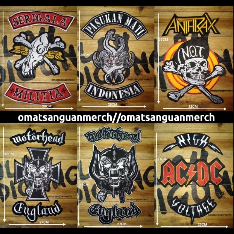Bordir EMBLEM BORDIR BACKPATCH PUNGGUNG BIG SIZE JAHIT METAL PUNK PREMIUM