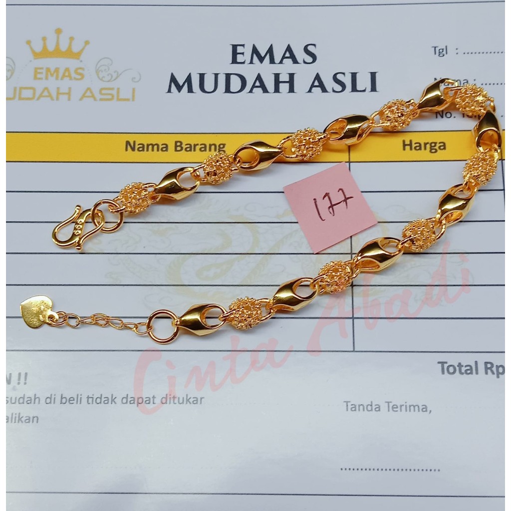 gelang emas asli kadar 700 berat 3gram ada surat
