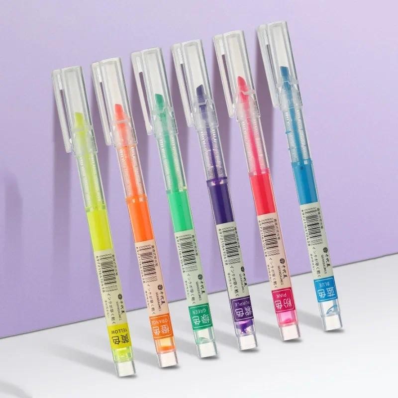

6 color Gel Pen Straight Liquid highlighter Coloring Drawing Doodling Art Markers Straight Liquid Rollerball Fluorescent pen