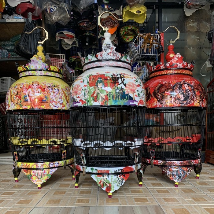 SANGKAR KANDANG BURUNG PERKUTUT JATI ORIGINAL JEPARA DECAL